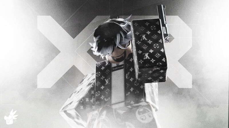 [ ROBLOX ] Rerio pointing up with a revolver